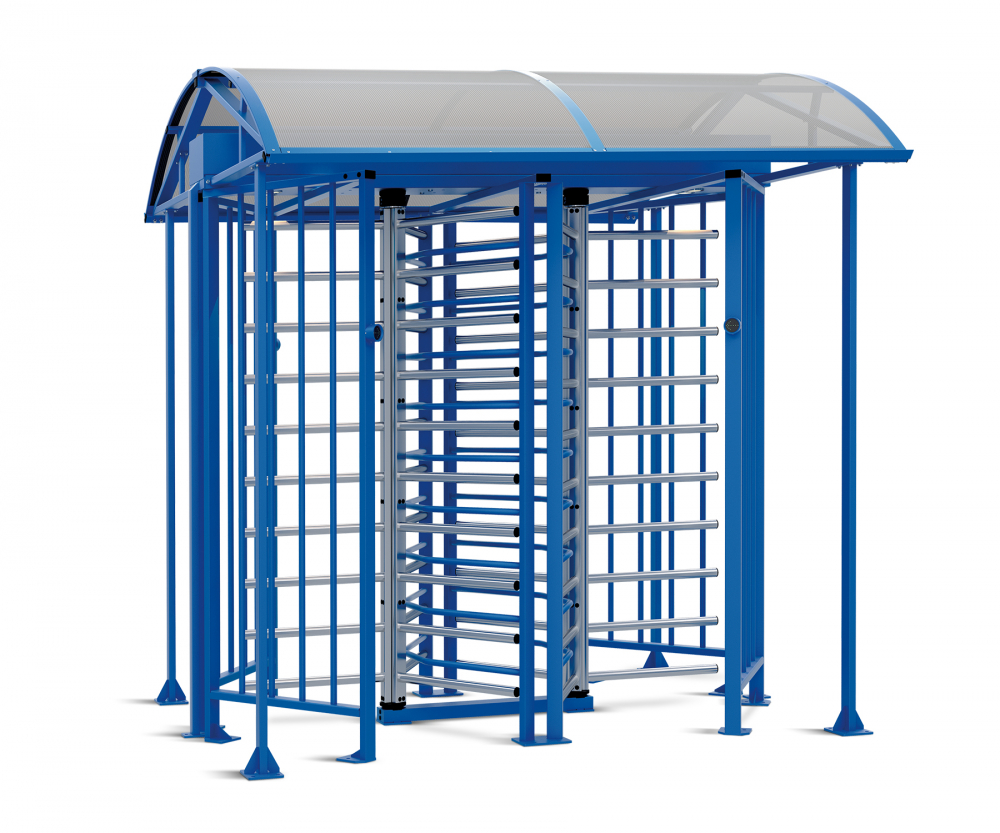 Сдвоенный полноростовый турникет с электромеханическим приводом