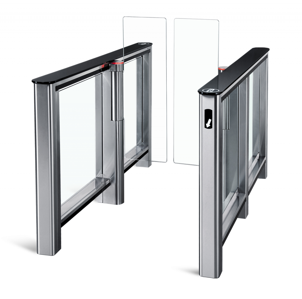 Турникет "Скоростной проход" PERCo-ST-01 с крышками из закаленного стекла со створками + СШ 300 мм УВ (1300 мм)