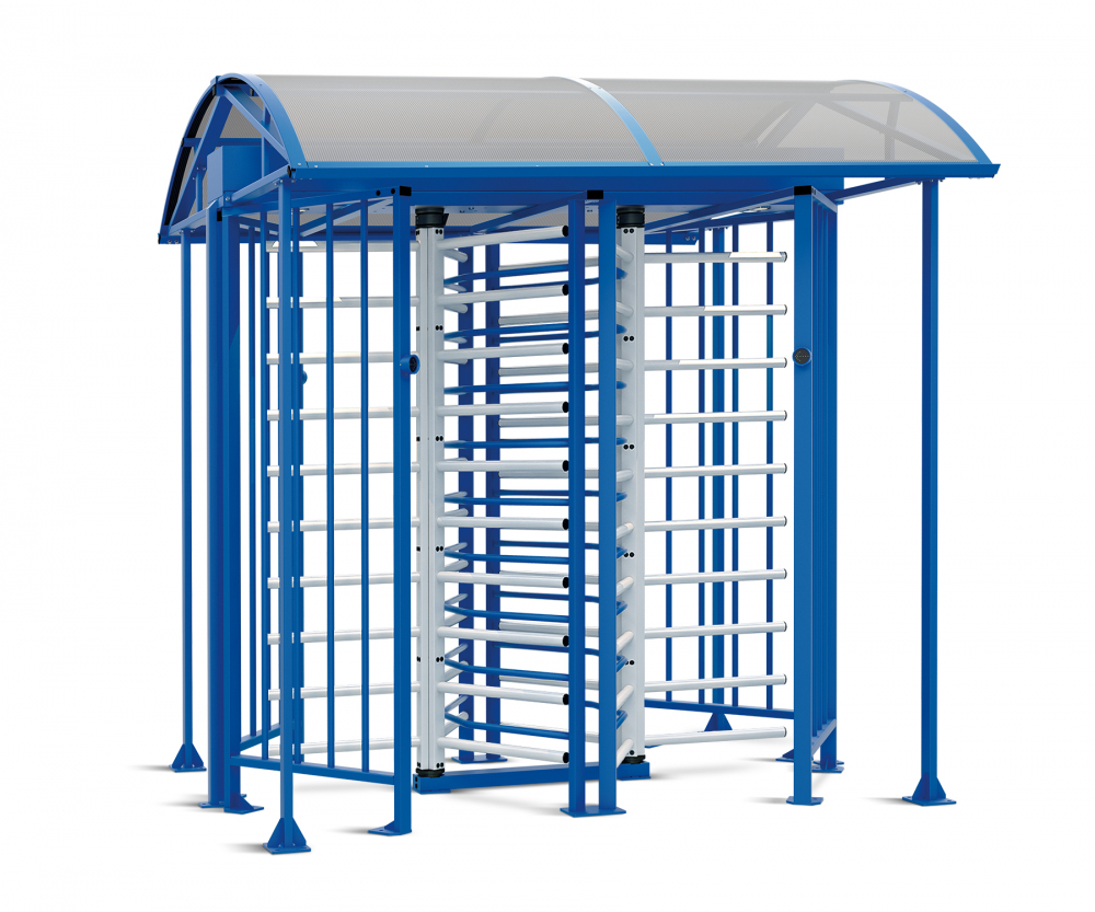 Сдвоенный полноростовый роторный турникет с электромеханическим приводом